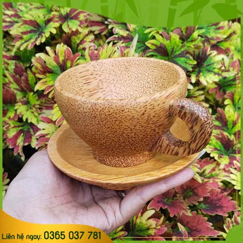 Ly uống trà bằng gỗ dừa